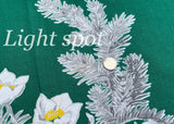 Vintage Wilendur Christmas Rose Boughs Tablecloth Green