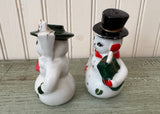 Vintage Mr. and Mrs. Christmas Snowmen Salt Pepper Shakers