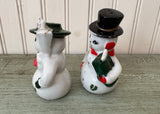 Vintage Mr. and Mrs. Christmas Snowmen Salt Pepper Shakers