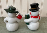 Vintage Mr. and Mrs. Christmas Snowmen Salt Pepper Shakers