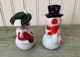 Vintage Mr. and Mrs. Christmas Snowmen Salt Pepper Shakers