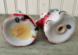 Vintage Christmas Santa and Mrs Claus Salt and Pepper Shakers with Holly