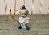 Vintage Christmas Elf Pixie Bell Ornament Japan