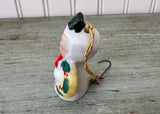 Vintage Little Girl Christmas Bell Ornament with Wreath