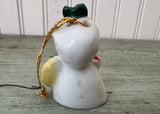Vintage Little Girl Christmas Bell Ornament with Wreath