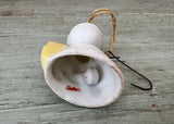 Vintage Little Girl Christmas Bell Ornament with Wreath