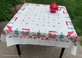 NWT Vintage Startex Fruit Stand Garden Cart Tablecloth by Hall Byther