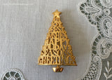 Vintage Danecraft Holiday Greetings Christmas Tree Brooch Pin