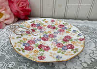 Vintage Pink June Roses Chintz Lemon Sweets Dish