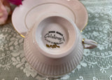 Vintage Colclough Shell Pink with Gold Teacup and Saucer