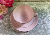 Vintage Colclough Shell Pink with Gold Teacup and Saucer