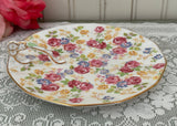 Vintage Pink June Roses Chintz Lemon Sweets Dish
