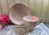 Vintage Colclough Shell Pink with Gold Teacup and Saucer