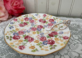 Vintage Pink June Roses Chintz Lemon Sweets Dish