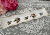 Vintage Yellow Purple Pansies Olive Trinket Dish England