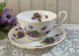 Vintage Clarence Purple Cottage Violets Teacup and Saucer