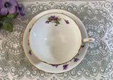 Vintage Clarence Purple Cottage Violets Teacup and Saucer