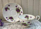 Vintage Clarence Purple Cottage Violets Teacup and Saucer