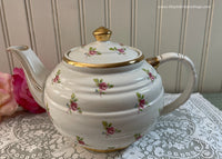 Vintage Sadler Petite Pink Rose Gold Trim Teapot