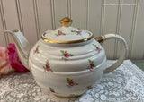 Vintage Sadler Petite Pink Rose Gold Trim Teapot