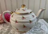 Vintage Sadler Petite Pink Rose Gold Trim Teapot