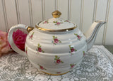 Vintage Sadler Petite Pink Rose Gold Trim Teapot
