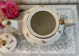 Vintage Sadler Petite Pink Rose Gold Trim Teapot