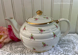 Vintage Sadler Petite Pink Rose Gold Trim Teapot