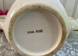 Vintage Pink Rose Rosebud Crown Teapot