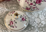 Vintage Pink Rose Rosebud Crown Teapot