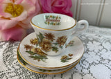 Vintage Miniature Sadler Teacup Saucer Plate Set November Mums