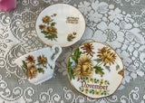 Vintage Miniature Sadler Teacup Saucer Plate Set November Mums