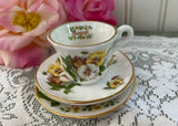 Vintage Miniature Sadler Teacup Saucer Plate Set August Pansies