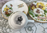 Vintage Miniature Sadler Teacup Saucer Plate Set August Pansies