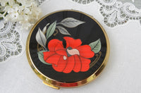 Unused Vintage Stratton Art Deco Red Poppy Powder Compact