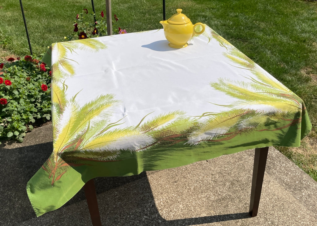Vintage California Hand Prints CHP Pampas Grass Tablecloth