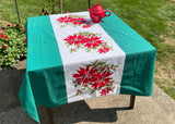 Vintage Wilendur Wilendure Christmas Poinsettia Tablecloth