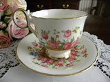 Vintage H & M Country Garden Pink Rose Teacup and Saucer - The Pink Rose Cottage 