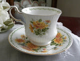 Vintage Queen's Special Flowers November Mums Teacup and Saucer - The Pink Rose Cottage 