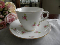 Vintage Petite Pink Roses Teacup and Saucer - The Pink Rose Cottage 