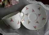 Vintage Petite Pink Roses Teacup and Saucer - The Pink Rose Cottage 