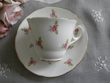 Vintage Petite Pink Roses Teacup and Saucer - The Pink Rose Cottage 