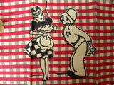 Unused Vintage Startex Maid and Policeman Tea Towel - The Pink Rose Cottage 