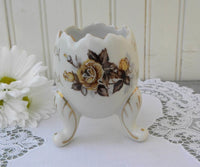 Vintage Yellow Rose Egg Vase - The Pink Rose Cottage 