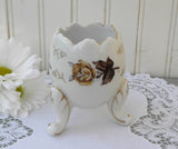 Vintage Yellow Rose Egg Vase - The Pink Rose Cottage 