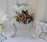 Vintage Yellow Rose Egg Vase - The Pink Rose Cottage 