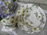 Vintage Tuscan Dogwood Teacup and Luncheon Plate Set - The Pink Rose Cottage 