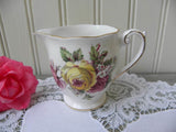 Vintage Queen Anne Manor Roses Creamer Pink and Yellow Roses - The Pink Rose Cottage 