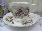 Vintage Crown Staffrodshire Anniversary Greetings September Daisy Teacup and Saucer - The Pink Rose Cottage 