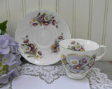 Vintage Crown Staffrodshire Anniversary Greetings September Daisy Teacup and Saucer - The Pink Rose Cottage 